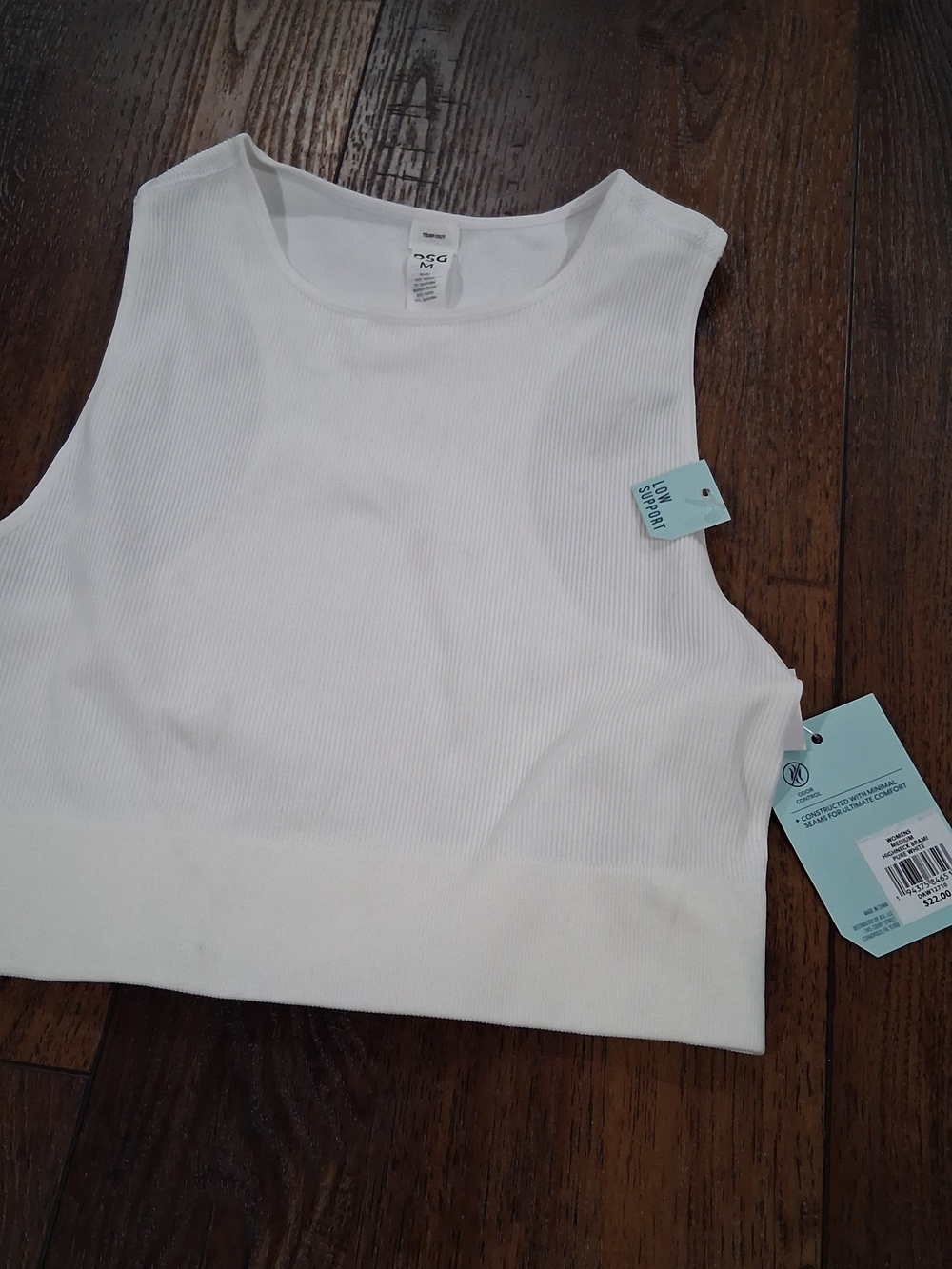 DSG White Ribbed Crop Tank Top